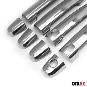 Toyota Corolla Door Handle Cover - Omac - 4 Door H1S2 Keyless S. Steel - Gloss Silver - '06-'13